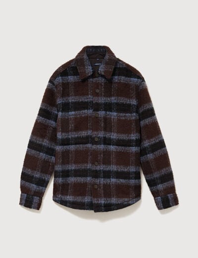 Surchemise oversize manches longues marron homme
