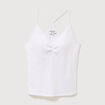 D&eacute;bardeur d&eacute;collet&eacute; &agrave; bretelles blanc femme