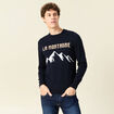 Pull éco-responsable bleu foncé homme