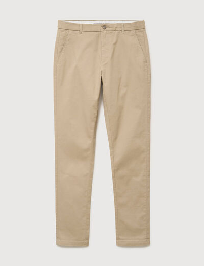 Pantalon chino slim beige homme