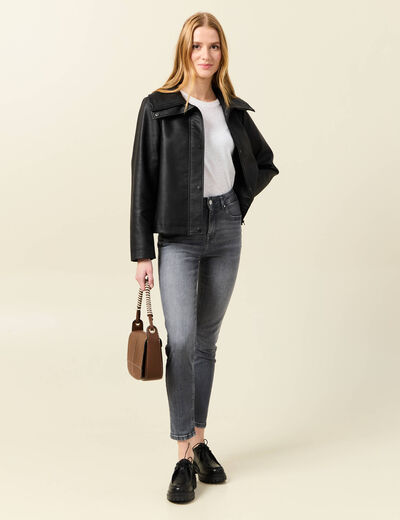 Jeans skinny éco-responsable denim gris clair femme