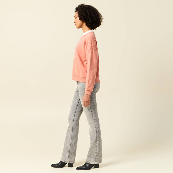Sweat manches longues rose femme