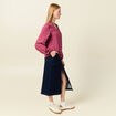 Blouse manches longues volants vieux rose femme