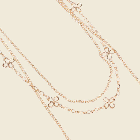 Collier multirangs couleur or femme