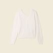 Gilet manches longues ajouré ecru femme