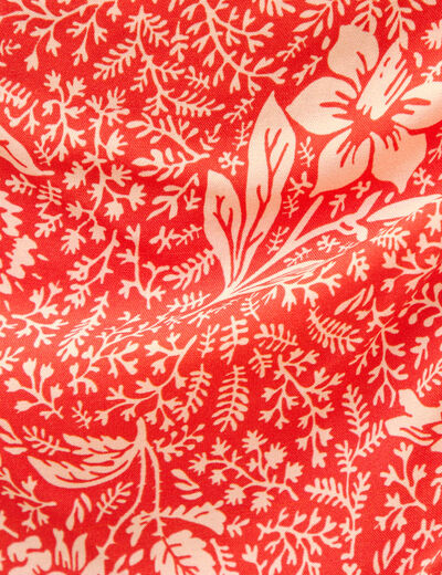 Jupe fluide doubl&eacute;e rouge corail femme