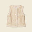 Veste suédine sans manches creme femme