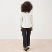 Blouse ajour&eacute;e col rond manches longues ecru femme