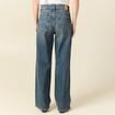 Jeans large taille haute bleu femme