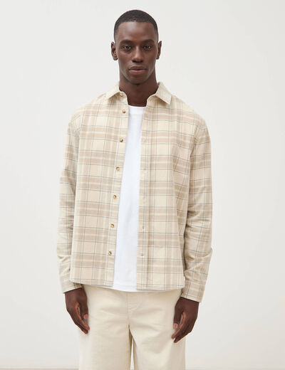Chemise col classique manches longues sable homme