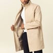 Trench mi-long col montant beige homme