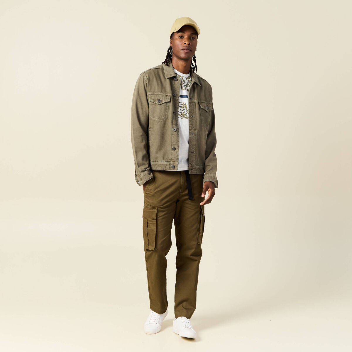 T-shirt manches courtes ecru homme