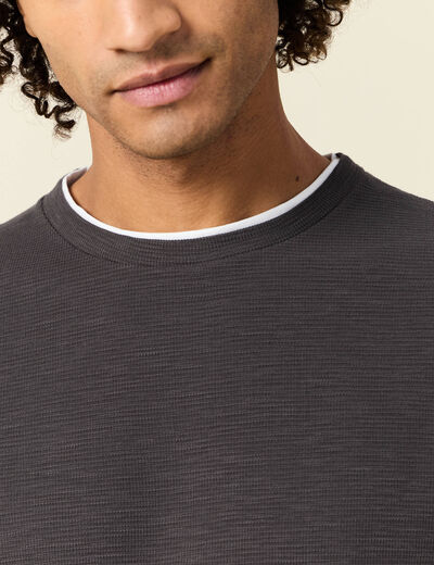 T-shirt manches longues gris foncé homme