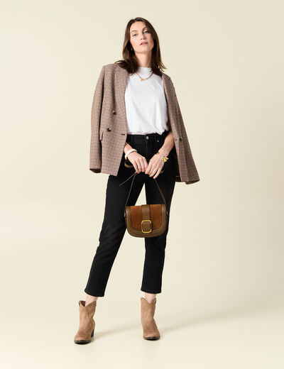 Jeans mom slim denim noir femme