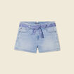 Short droit éco-responsable denim bleach femme