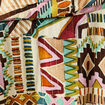 Jupe évasée taille smockée multicolore femme