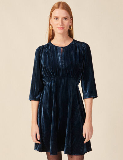 Robe patineuse éco-responsable bleu canard femme