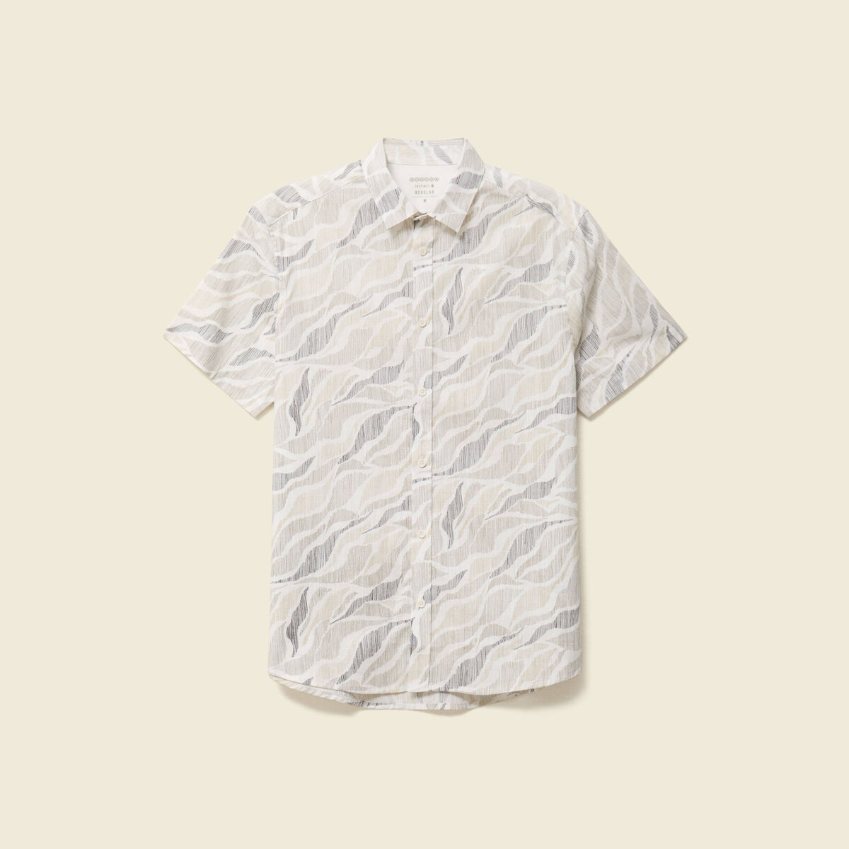 Chemise manches courtes beige homme
