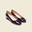Ballerines vernies en cuir noir femme
