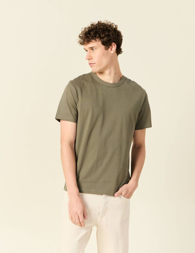 T-shirt éco-responsable vert kaki homme