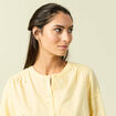Chemise en coton manches 3/4 jaune clair femme