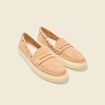 Mocassins bateau en cuir creme homme