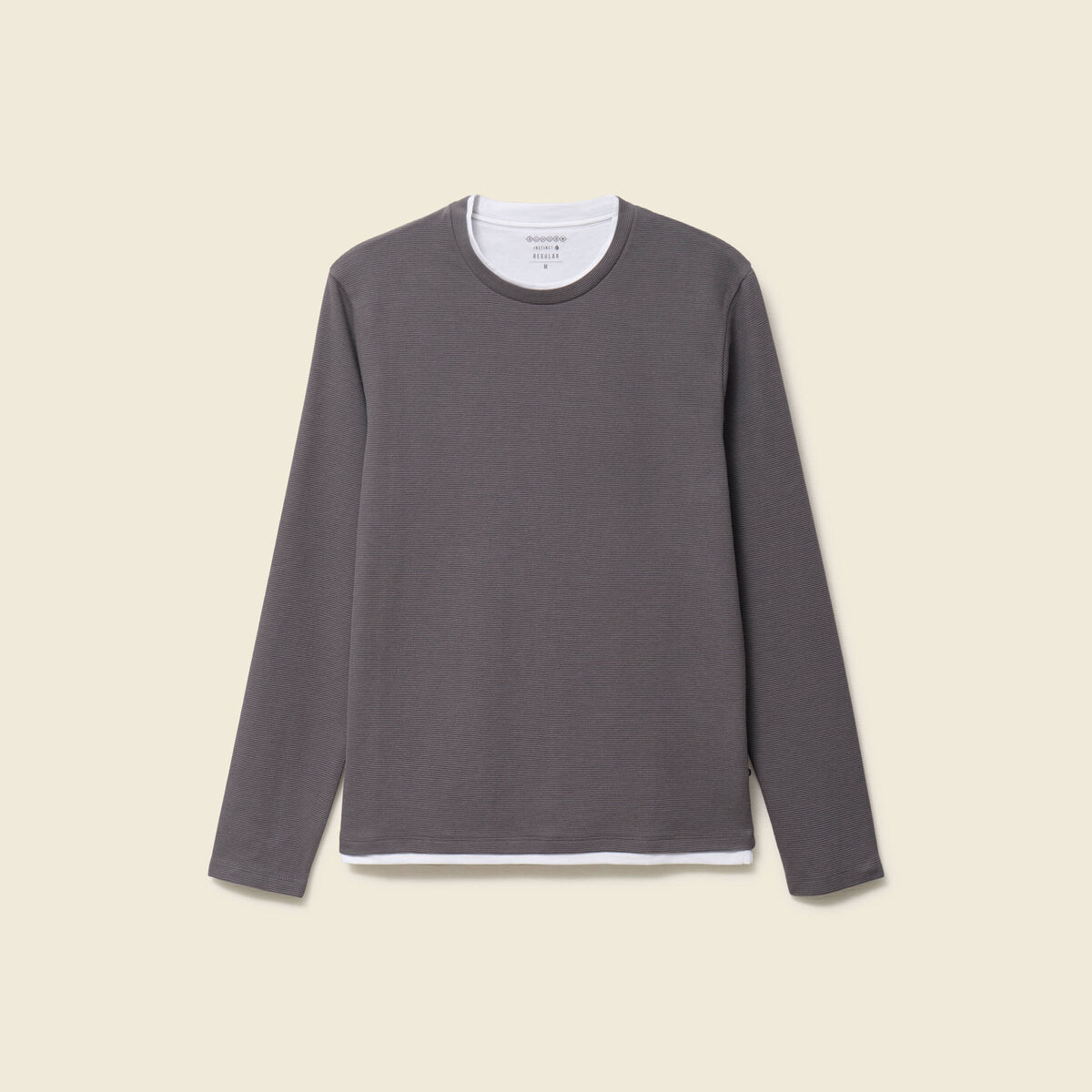 T-shirt manches longues gris fonc&eacute; homme
