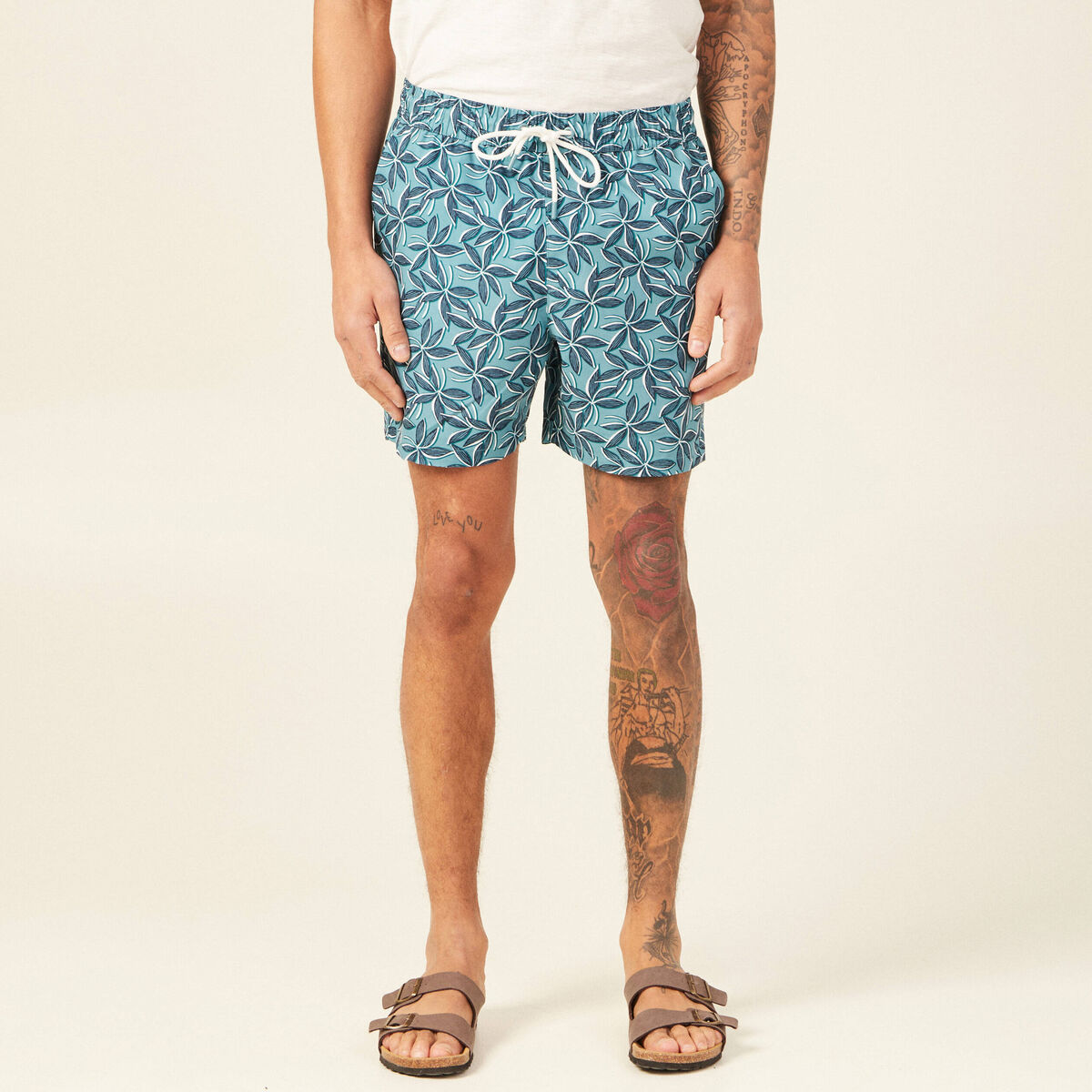Short de bain bleu p&eacute;trole homme