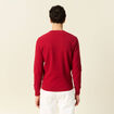 Pull fin col rond manches longues rouge fonc&eacute; homme