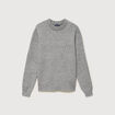 Pull droit tweed manches longues gris homme
