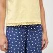 T-shirt droit col rond manches courtes jaune pastel femme