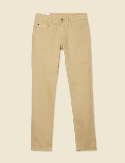 Jeans slim longueur 32 beige homme