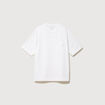 T-shirt droit en coton col ras du cou blanc homme
