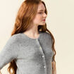 Gilet manches courtes gris clair femme