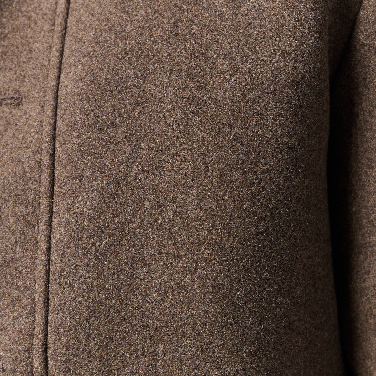 Manteau droit court col montant taupe homme