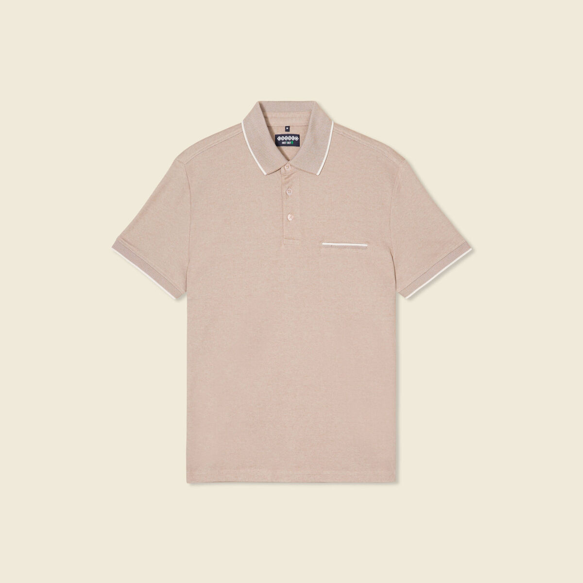 Polo manches courtes taupe homme