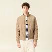 Blouson col droit manches longues marron homme