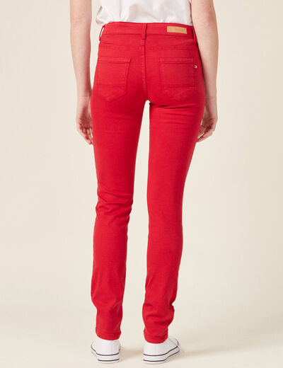 Pantalon slim rouge foncé femme