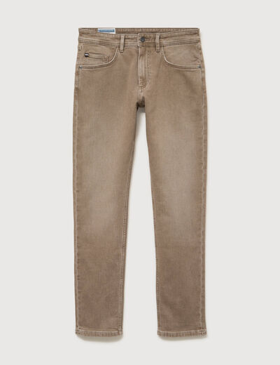 Jeans straight longueur 34 denim denim beige homme