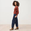 Pull manches longues marron cognac femme