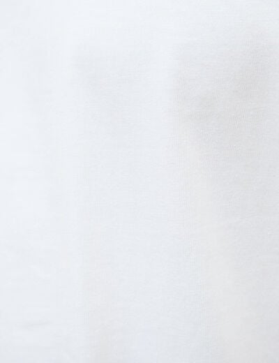T-shirt droit en coton manches longues blanc homme