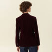 Veste blazer velours bordeaux femme
