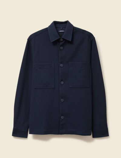 Surchemise manches longues bleu marine homme