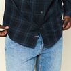 Chemise manches longues bleu marine homme