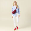 Jeans girlfriend taille haute denim blanc femme