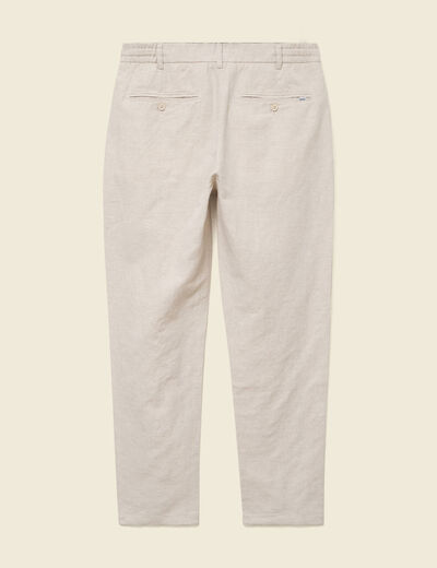 Chino coupe droite longueur 32 ecru homme