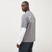 T-shirt droit manches longues col rond gris homme