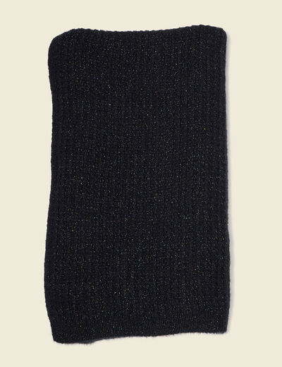 &Eacute;charpe tricot&eacute;e noir femme