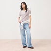 Polo manches courtes ecru femme