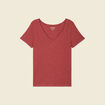 T-shirt manches courtes rouge foncé femme